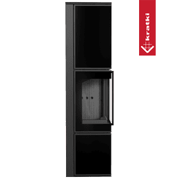 Vedfyrt stålovn RIST TORA/L 8 kW Ø 150 svart glasspanel sort thermotec