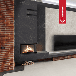 Kominek powietrzny stalowy KRATKI MBM prawy BS 10 kW Ø 200