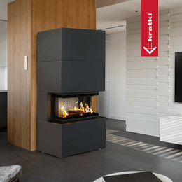 Semineu modular NBC/EASY BOX 7 kW Ø 160 Negru