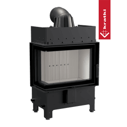Kamineinsatz aus Stahl KRATKI LUCY SLIM links 8 kW Ø 160