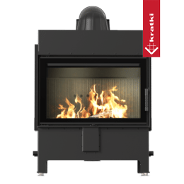 Stalen haard KRATKI LUCY 14 kW Ø 200 zwarte thermotec zelfsluitende deur