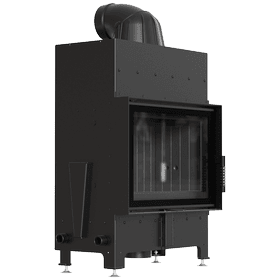 FLOKI S simple 8 kW Ø 160 air fireplace with black thermotec and closing system
