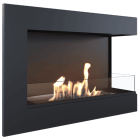 Wall mounted Bioethanol fireplace 700 TÜV right-sided with glazing