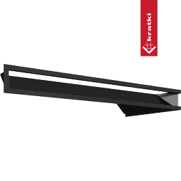 Ventilkåpa LUFT hörn vänster 80x40x9 svart Slim