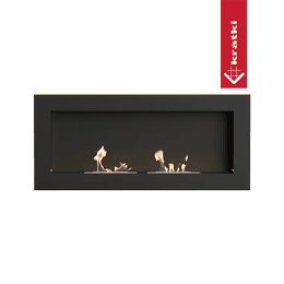 Wall-mounted bioethanol fireplace GOLF2 FLAT 90 cm black