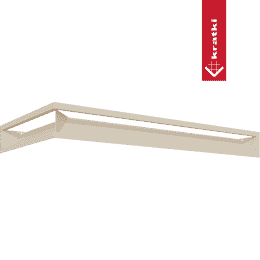 Ventilatiedeksel LUFT hoek rechts 40x80x9 crème Slim