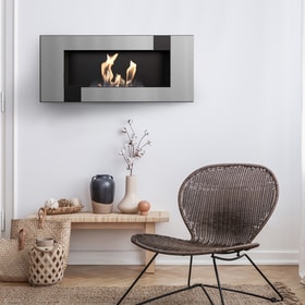 Wall mounted Bioethanol fireplace DELTA 2 QUBE TÜV