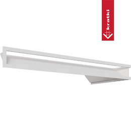 Kratka wentylacyjna kominkowa LUFT narożny lewy 80x40x9 biała Slim