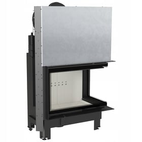 Steel fireplace MBA right 17 kW Ø 200 Lift-up self closing door