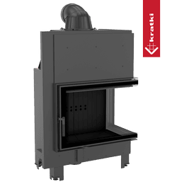 Krbová vložka z oceli KRATKI MBA pravá 17 kW Ø 200 ohýbané sklo černá Thermotec