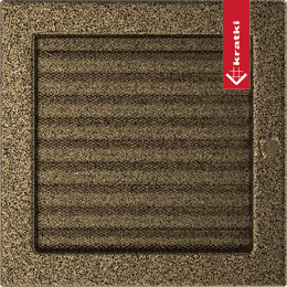 Grille de ventilation 22x22 noir et or avec une persienne