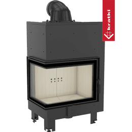 Kamineinsatz aus Stahl KRATKI MBZ links 13 kW Ø 200
