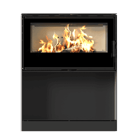 Wood burning steel stove KARI 95 Ø 180 14 kW recess for wood