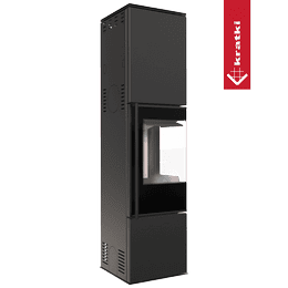 Plieninė krosnelė KRATKI REN/L dešinė Ø 150 7 kW savaime užsidarančios durelės