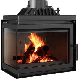 Cast iron fireplace SIMPLE left 8 kW Ø 180