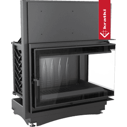 Cast iron fireplace KRATKI OLIWIA DECO right 16 kW Ø 200