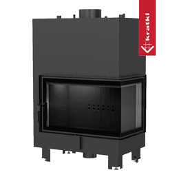 Termosemineu KRATKI MBO 15 kW Ø 200 termotec neagru, colt dreapta