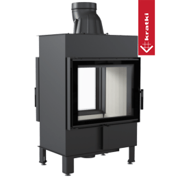 Steel air fireplace 12 kW Double glazing