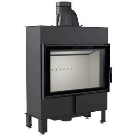 Steel fireplace LUCY SLIM 10 kW Ø 160 double glass