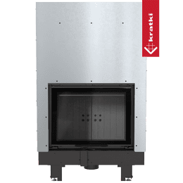 Water heating fireplace KRATKI MBM 12 kW Ø 180 lift-up black thermotec lining