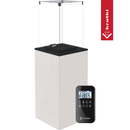 Terrassenheizer Patio Mini Glas weiß automatische Steuerung 8,2kW