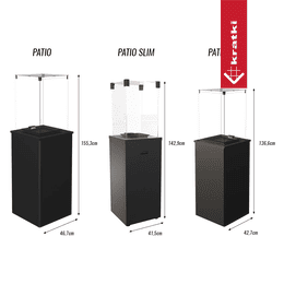 Terrassvärmare Gasol Kratki Patio Mini stålpanel manuel 8,2 kW