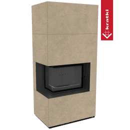 Kaminbausatz KRATKI FLOKI BOX links 8 kW Ø 160 Quarzsinter FOKOS RENA schwarz Verkleidung