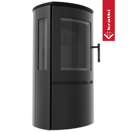 Soba din otel KRATKI FALCON VIEW 10 kW Ø 150 termotec negru