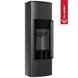 Freistehender Stahlofen KRATKI AB KRATKI ENYO R Hoch 5,5 kW Ø 100/150 schwarz Verkleidung