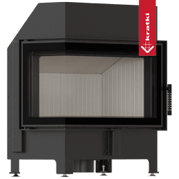 Camino a legna KRATKI ZIBI ECO 9,9 kW Ø 180 angolo sinistro, porta a chiusura automatica