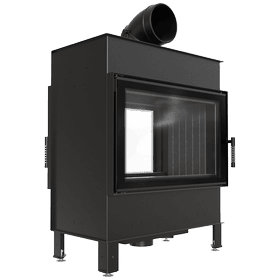 Steel fireplace LUCY TUNNEL 14 kW Ø 200 black thermotec
