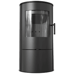 KAMINOFEN AUS STAHL KRATKI ROLLO Ø 150 7 KW SCHWARZE THERMOTEC-AUSKLEIDUNG Satz