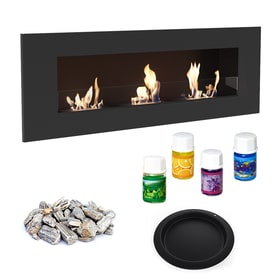 Wall mounted bio-fireplace DELTA3 glazing set mix