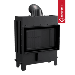 Chimenea de aire de acero KRATKI LUCY SLIM 10 kW Ø160 con revestimiento negro y cierre