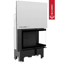 Acél kandalló KRATKI VNP 810/410 14 kW Ø 200 Lift-up fekete thermotec