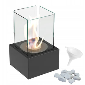Tabletop Bioethanol fireplace TANGO1 with decorative stones set