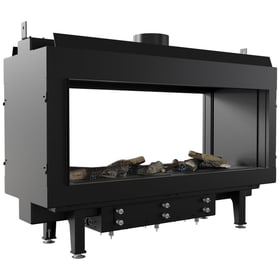 Gas Fireplace LEO 100 Room divider propane butane ∅ 100/150 9,5 kW