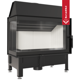Steel fireplace KRATKI ZIBI left 11 kW Ø 180 self closing door