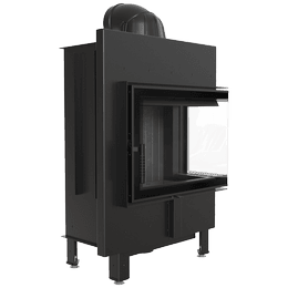 Tērauda kamīns KRATKI LUCY SLIM labajā pusē 8 kW Ø 160 melns thermotec