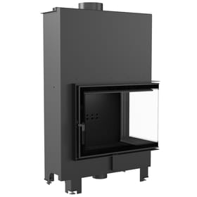Water heating fireplace MBA Right 17 kW Ø 200 black thermotec lining