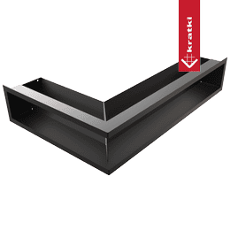 Ventilatierooster LUFT hoek rechts 40x60x12 zwart