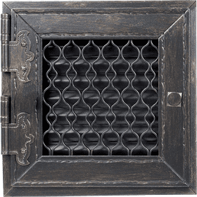 Решетка 22x22 графит ретро с одной дверкой открыванная