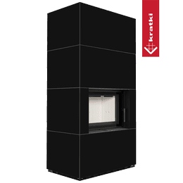 Murspis Kratki FLOKI BOX Ø 160 8 kW kvartskomposit Nero Assoluto