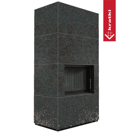 Модульный камин KRATKI FLOKI BOX 8 кВт Ø 160 кварцевый агломерат OXIDE NERO черный термотек