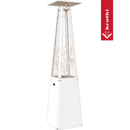 Chauffage extérieur Gaz Umbrella acier blanc 12 kW set