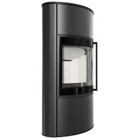 Estufa de leña de acero BJORN/W Ø 150 8 kW puerta de cierre automático