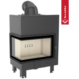 Chimenea de leña de acero KRATKI MBM izquierda 10 kW Ø 200 vidrio doblado