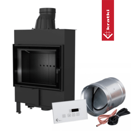 Smart steel fireplace KRATKI LUCY SLIM 8 kW Ø 160 black thermotec MSK GLASS