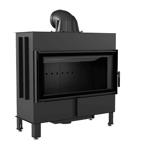 Steel fireplace LUCY 16 kW Ø 200 black thermotec