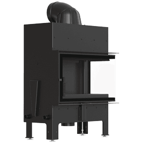 FLOKI M right air fireplace with black thermotec and closing mechanism